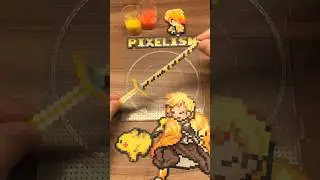 ⚡Demon Slayer Perler Beads Nichirin Sword &ndash; Zenitsu, Thunder Tsuba, Pixel Art⚡