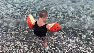 Petja, Danja & Albert am Strand vom Mittelmeer in Italien Noli 07.2024