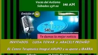 Radio SANTIAGO P46: INVITADOS: LUISA TOVAR  y  ARACELY PROAÑO;  ARUPO (Centro Integral) 2014.06.28.