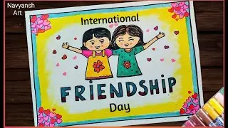 International Friendship Day drawing easy / How to draw Friendship Day poster / Best Friends Drawing