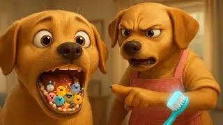 😱 TEETH PARTY?! Puppy Forgot to Brush and THIS Happened! 🪥✨ #puppy #toothbrush