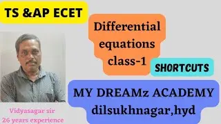 Ecet differential equations shortcuts class 1