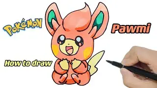 How to Draw Pawmi from POKEMON with Colorful Markers Step by Step |Easy and Fun for beginners