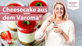 😍😍 Einfacher Cheesecake ohne Backen aus dem Varoma® mit Erdbeersoße | Thermomix® Rezept
