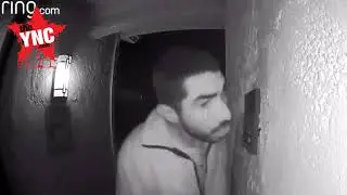STRANGE MAN LICKING DOORBELL