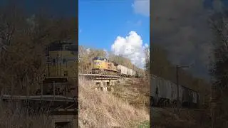 UP #8508 pushes as rear-end DPU on this happy fast/long SB UP Loaded Grain out of Alexandria, La!!!