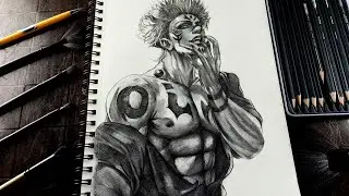 Sukuna Drawing Tutorial Step By Step / Sukuna Drawing From Jujutsu Kaisen