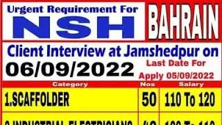 Scaffolder jobs in Bahrain for Jamshedpur India | Gulf jobs vacancy in India