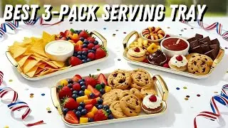 Jeesa 3-Pack Serving Tray With Handles | Best Platters For Serving Food | Best 3-Pack Serving Tray