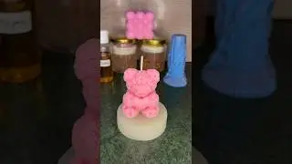 Adorable Teddy Bear Candle with Heart || DM to place Order || #teddycandle #candle #shortvideo
