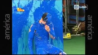 Handsome Model Getting Slimed