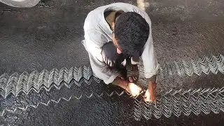 Making process of chain link fence #fence #making #chainlink #shorts #shortfeed