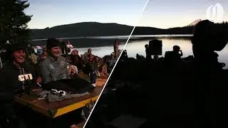 Solar eclipse path of totality over Timothy Lake in Oregon