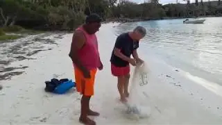 Le&ccedil;on de lancer de l'&eacute;pervier, ile des pins, Nouvelle Cal&eacute;donie, novembre 2019
