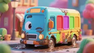Colors of the Muddy Bus 🚌🎨 | Learn Colors Song | Nursery Rhymes & Kids Songs