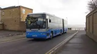 Volvo B10MA-55 bendy-coach TSU 642 turning from Shoeburyness East Beach