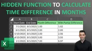 Excel Tips - Calculate Month Time Difference | Full and Partial