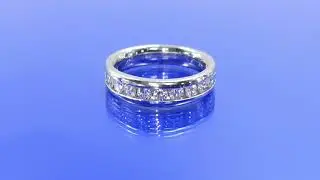 Channel set semi eternity ring 0.83 (ctw) in 14k white gold ring 1002 0035