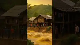 Residents evacuated to a safe place #shortsfeed #disaster #landslide #caught #resident