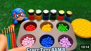 Satisfying Video I How to make Rainbow Noddles with Fruits Toys Cutting ASMR