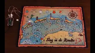 Slag in de Rondte board game with LED lighthouses.