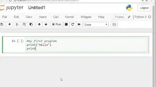 Hello program in Python using Jupyter Notebook