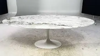 Eero Saarinen for Knoll Mid Century 96-inch Oval Marble Tulip Dining Table