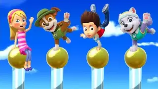 Super Mario Party Minigames - Katie Vs Tracker Vs Ryder Vs Everest ( PAW Patrol)