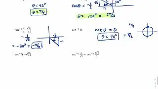 Finding Exact Values of Inverse Trig Functions (reciprocal formulas included)