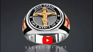 Jesus Ring Silver 925 Crucifixion Religious Bioshop Catholic Christ Gold-Plated