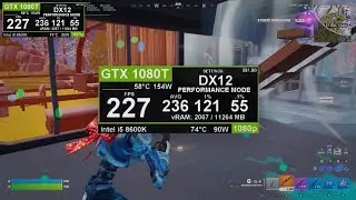 Fortnite: GTX 1080 TI + Intel i5 8600K Chapter 7 Season 1 fps test 1080p performance mode