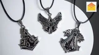 Assassin's Creed Insignia Logo Symbol Metal Necklace Pendants 3pcs In Hand Review