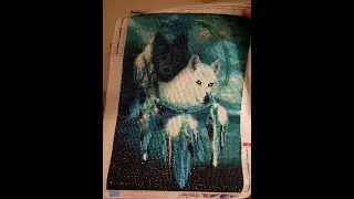 SKRYUIE 5D Diamond Painting Kits Black and White Wolf Full Drill by Number Kits, DIY Craft Pa Review