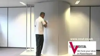 V-Cut curved drywall / plasterboard wall
