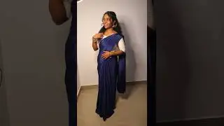 𝐁𝐥𝐮𝐞💙here is the first look!✨Ensures comfort, perfect pleats....#saree#sareestyle#dress#sareelove