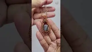 Coil wrap stone - Free tutorial video link above the title  #shortsvideo #wireworks #stonebeads