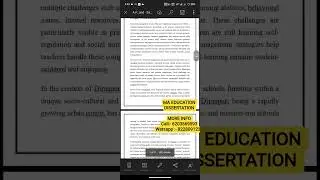 Ignou ma education mesp 1 dissertation project work / MESP 1 IGNOU dissertation project synopsis