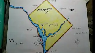 How to draw Washington DC map easy SAAD