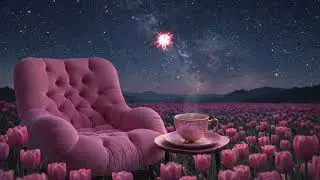 New Year 2026 Night Ambience 🎆 Soft Lofi, Pink Tulips & Fireworks