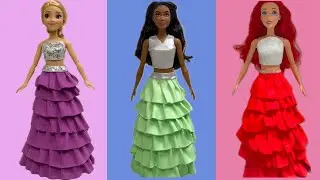 Clay DIY Barbie Disney princesses Rapunzel Tiana Ariel Prom Dresses