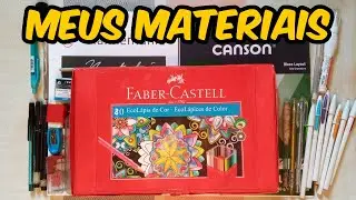 Meus materiais de desenho 2024 + Tour no meu espaço de desenho