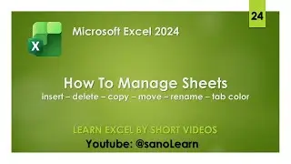 24 insert delete rename copy move tab color of sheets