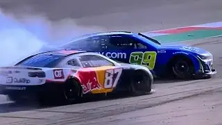 Connor Zilisch and Daniel Suarez Crash
