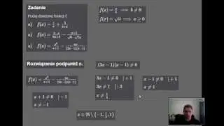 Funkcje - Dziedzina funkcji - ułamki
