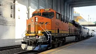 The Late Amtrak California Zephyr train #5 With The BNSF Helper #4226 arriving at Reno Station NV