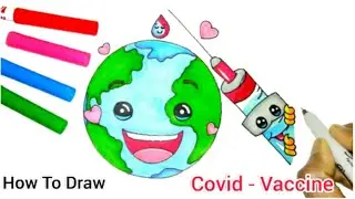 How To Draw COVID Vaccine | Corona Virus Vaccine Drawing | Covid Awareness Poster