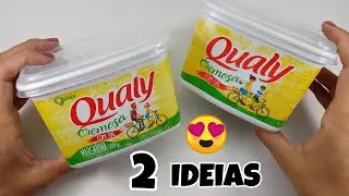 2 IDEIAS CRIATIVAS COM POTE DE MARGARINA ♥️