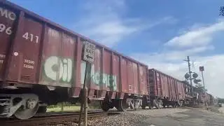 Fast UP WB ballest train with nice crew in TX