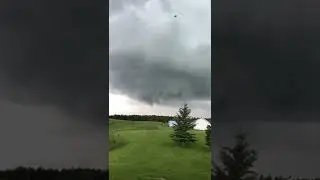 Bergen Tornado July 7 2022 near Sundre. Looking north from 1.4km away