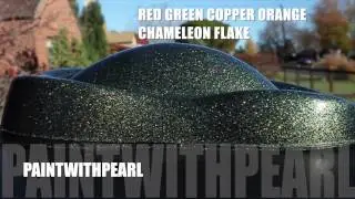 Red Green Copper Orange Chameleon flakes from Paint With Pearl